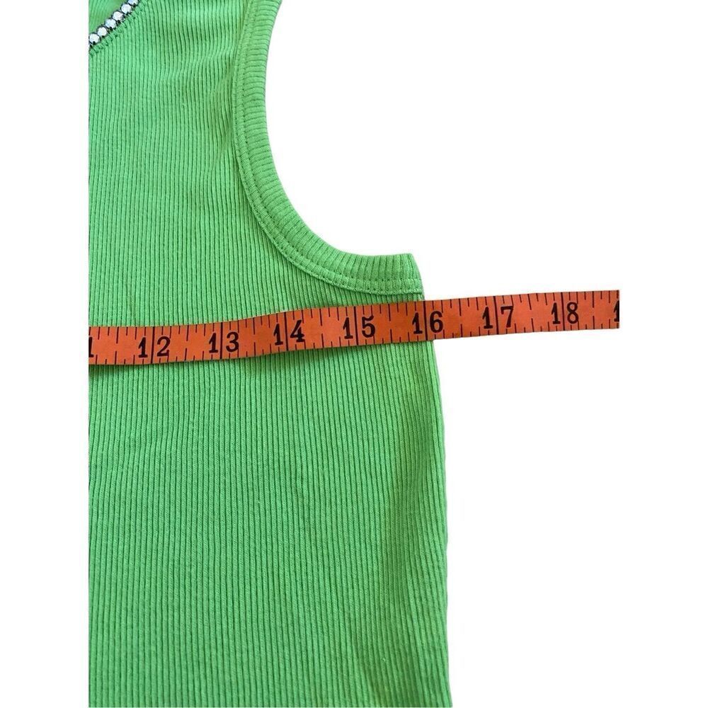 Nwt Assoluto Rhinestone Ribbed Tank Top Embellished - Picture 12 of 14
